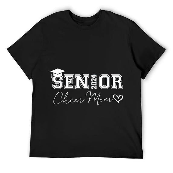 Mens Proud Cheer Mom Of A Class Of 2024 Graduate Senior 2024 T-Shirt Black Medium