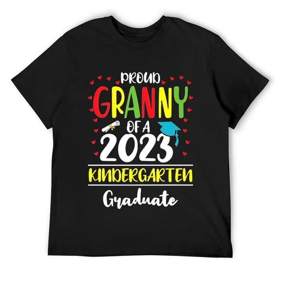 Mens Proud Granny of a Class of 2023 Kindergarten Graduate T-Shirt Black