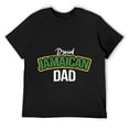 thumbnail image 1 of Mens Proud Jamaican Dad Rasta Flag Reggae Jamaica T-Shirt Black, 1 of 5