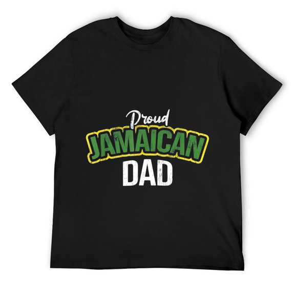 Mens Proud Jamaican Dad Rasta Flag Reggae Jamaica T-Shirt Black