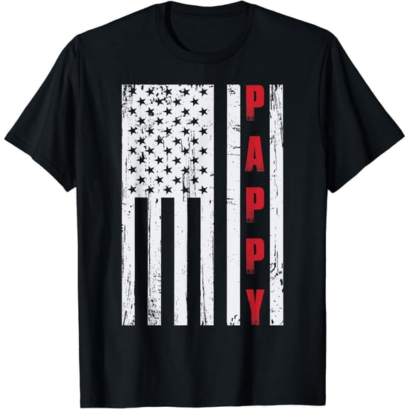 Mens Proud Pappy American Flag Shirt Pappy Gift T-Shirt
