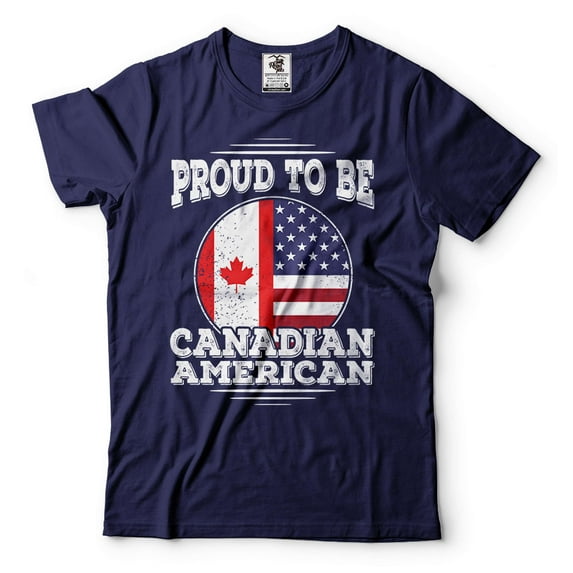 Mens Proud To Be American Canadian Shirt America Canada Shirt Canadian Patriotic Shirt Canada Tee (XX-Large Navy Blue)