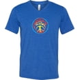 thumbnail image 1 of Mens Psychedelic Peace V-neck Yoga Tee - Royal, Small, 1 of 1