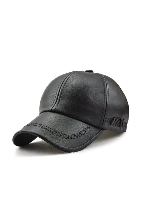 Mens Pu Leather Baseball Caps Spring And Autumn Outdoor Adjustable Casual Hats Sunscreen Hat ,Unique Design