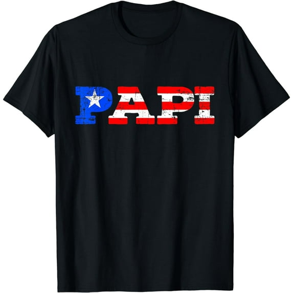 Mens Puerto Rico Flag Papi Boricua Retro Vintage T-Shirt