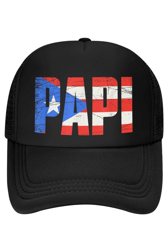 Mens Puerto Rico Papi, Puerto Rican Flag Baseball Cap