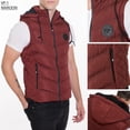 thumbnail image 1 of Mens Puff ZipUp Vest With Zipper Pockets Drawstring Hoodie Maroon VP-1 XL, 1 of 2