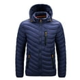 thumbnail image 1 of Mens Puffer Jacket Casual Winter Warm Zip Up Long Sleeve Puffer Coat Parka Padded Outwear Solid Color Relaxed Fit Mens Jackets Dark Blue XXL, 1 of 6