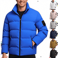 thumbnail image 1 of Mens Puffer Jacket Plus Size Lightweight Warm Quilted Coats Water Resistant Bubble Jacket Insulated Winter Coat for Outdoor Casual,Blue,XXL, 1 of 8