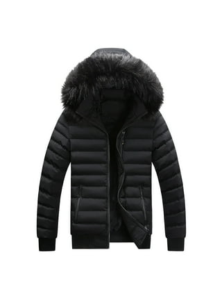 Mens jacket with fur hood