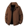 thumbnail image 1 of Mens Puffer Jackets Thick Warm Down Coats Stand Collar Winter Coat Mid Length Parka Jacket Army Green M, 1 of 4