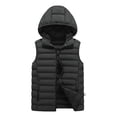 thumbnail image 1 of Mens Puffer Sleeveless Jackets Removable Hooded Full Zipper Fashion Casual Solid Color Winter Warm Jacket Gray XL, 1 of 6