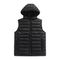 thumbnail image 1 of Mens Puffer Vest Casual Outerwear Coats Winter Warm Down Puffy Vests Lightweight Sleeveless Padded Jacket Black 2XL, 1 of 7