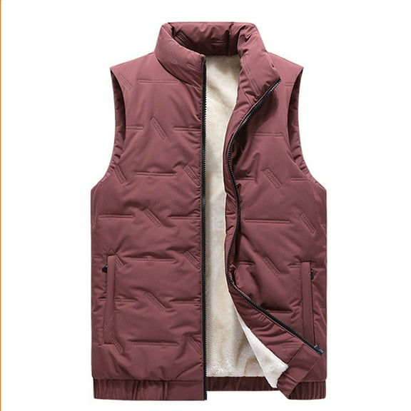 Mens Puffer Vest Quilted Down Water-Resistant Windproof Down Vest Full Zipper Sleeveless Vest Jacket with Pockets Big & Tall Winter Casual Puffy Lightweight Streetwear for Hiking Golf,Red 3XL
