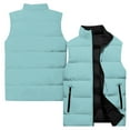 thumbnail image 1 of Mens Puffer Vest Sleeveless Full Zipper Down Vest Quilted Down Water-Resistant Windproof Jackets Stand Collar Winter Padded Casual Streetwear for Hiking Golf Outdoor,Blue L, 1 of 2