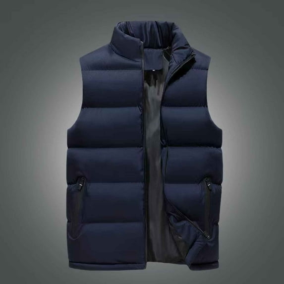 Mens Puffer Vests On Sale,Men's Down Vests,Men's Outdoor Casual Classic Quilted Vest Stand Collar Warm Puffer Vest Sleeveless Jacket Coat