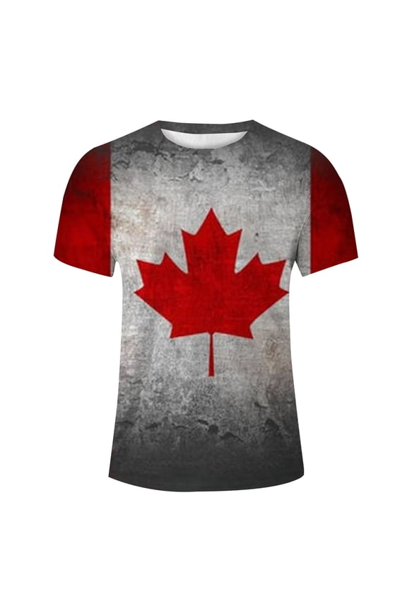 Mens Pullover Canada Patriotic Canadian Flag Mens Activities Shirt,Grey,L