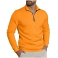 thumbnail image 1 of Mens Pullover Fashion Casual Solid Color Stand Up Collar Zipper Long Sleeved Pullover Top Comfortable Lightweight Men's Quarter Zip Up Mock Neck Pullover Casual Soft Sport Sweatshirt, 1 of 6