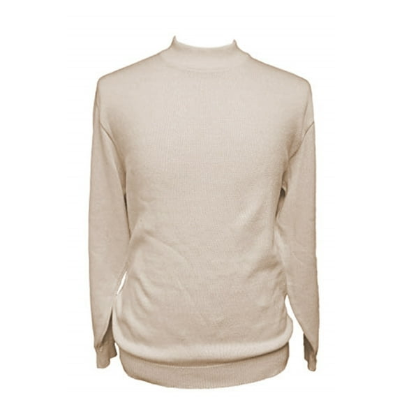 Mens  Pullover Fine Ribbed Cotton Knit Sweater-Black, Cream or Navy