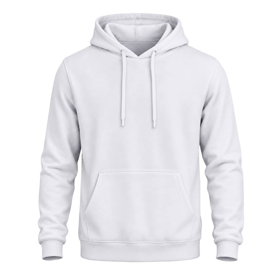 Mens Pullover Hoodie Hooded Sweatshirt Long Sleeve Casual Spring Fall Solid Color Basic Fashion Top with Kangaroo Pocket White 3XL