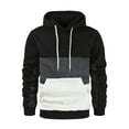 thumbnail image 1 of Mens Pullover Hoodie Sweatshirt Drawstring Hooded Color Block Hoodie Mens With Pocket Army, 1 of 4