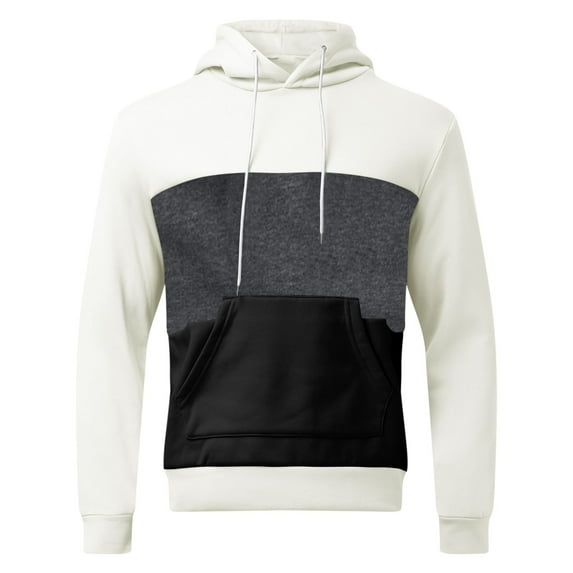 Mens Pullover Hoodie Sweatshirt Drawstring Hooded Color Block Hoodie Mens With Pocket Sweatshirt No Hood Zip up Mens Hoodies
