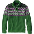 thumbnail image 1 of Mens Pullover Sweater Quarter Zip Funny Print Tops Button Down Loungewear Winter Clothes with Zipper, Green, Size L, 1 of 2