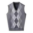 thumbnail image 1 of Mens Pullover Sweater Vest Button Up Fashion V Neck Sleeveless Knit Fleece Mens Soft Underwear,Grey,L, 1 of 3