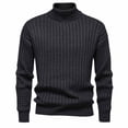 thumbnail image 1 of Mens Pullover Sweaters Ribbed Slim Fit Knitted Pullover Casual Turtleneck Sweater Black XXL, 1 of 4