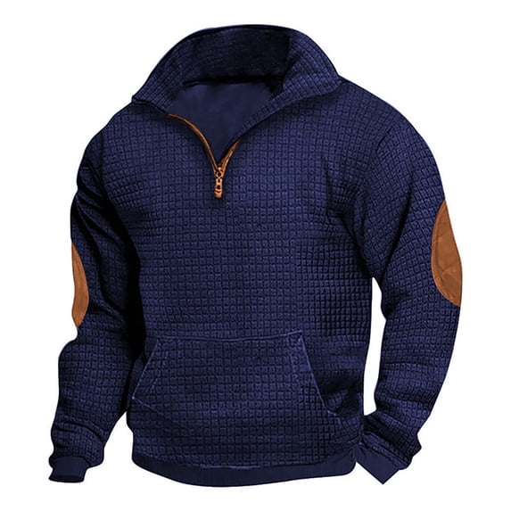 Mens Pullover Tops Fashion Relaxed Comfortable Fashion Long Sleeve Mens Work Clothing,Navy,3XL