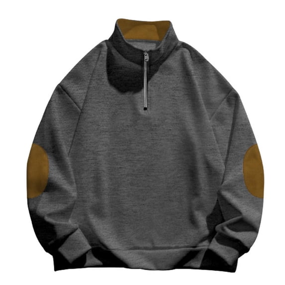 Mens Pullover Tops Fashion Relaxed Comfortable Fashion Long Sleeve With No Pocket Mens Workout Clothing,Dark Gray,S
