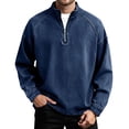 thumbnail image 1 of Mens Christmas Pullover Tops Retro Zipper Stand Collar Long Sleeve for Streetwear Sweaters for Men,BU2,L, 1 of 4