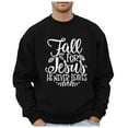 thumbnail image 1 of Mens Pullover Tops Thanksgivingplus Size Fashion Holiday Logo Print Hip Hop Oversized Mens Sweaters,Black,L, 1 of 5
