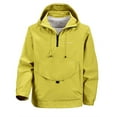 thumbnail image 1 of Mens Pullover Windbreaker Jacket Waterproof Hooded Anorak Rain Coat Lightweight Outdoor Hiking Travel Shell Yellow XXL, 1 of 8