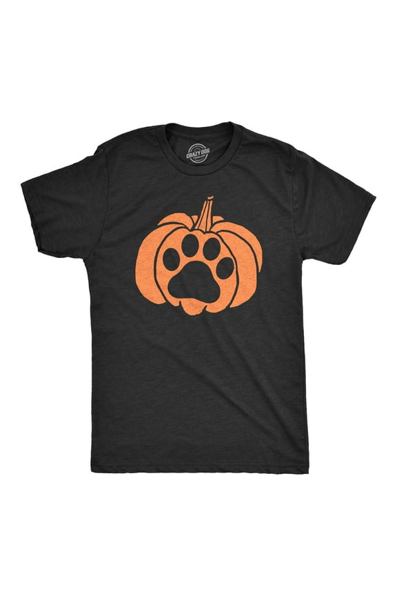 Mens Pumpkin Paw T Shirt Funny Halloween Jack-O-Lantern Pet Puppy Animal Lover Novelty Tee Graphic Tees