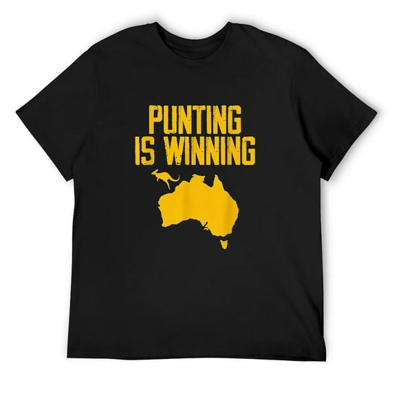 Mens Punting Is Winning Australia Map T-Shirt Black Small