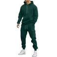 thumbnail image 1 of Mens Pure Basic Sweatsuits Two Piece Sets Fleece Pullover Sweater Blouses Long Sleeved Hooded Sweatshirt Athletic-Fit Track Pants Drawstring Elastic Waist Jogger Pants with Mutil Pockets, 1 of 5