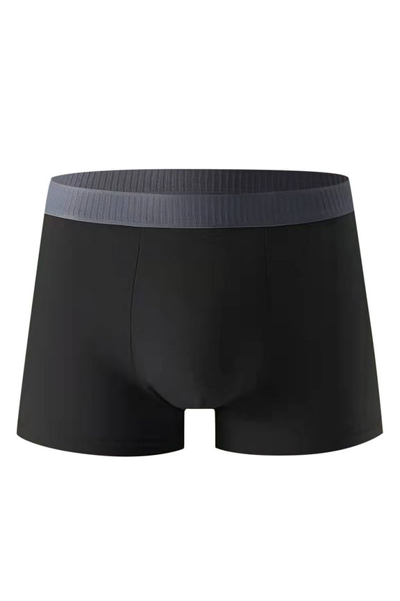 Mens Pure Cotton Graphene Crotch Boxer Briefs - Antibacterial High Elasticity Trunk Underwear Moisture Wicking Breathable Soft Comfortable Pouch Stretch Underwear