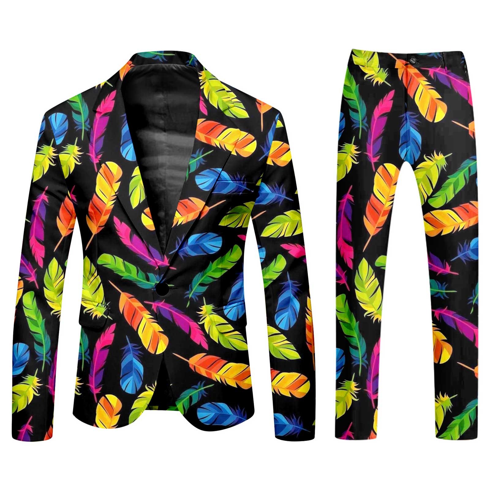 Mens Purple And Gold Carnival Suit All Print And Pants Two Piece Set ...