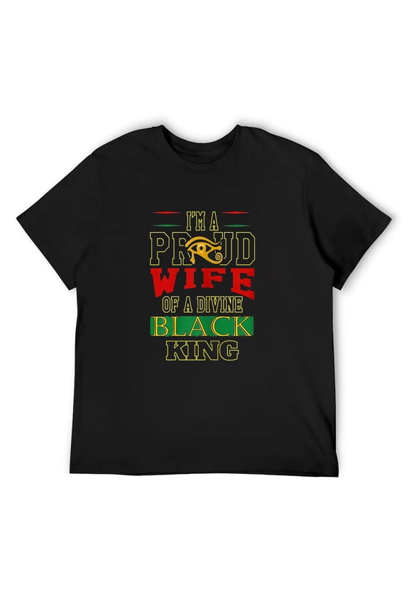 Mens QUEEN WIFE WITH EGYPTIAN EYE FOR AFRICAN AMERICAN COUPLE T-Shirt Black Small
