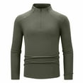 thumbnail image 1 of Mens Quarter Zip Athletic Pullover Solid Stand-up Long Sleeve Sweatshirt for Men Workout Gym Golf, 1 of 6