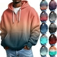 thumbnail image 1 of Mens Quarter Zip Gradient Sweatshirt Holiday Vacation Waffle Long Sleeve Men Plus Size Zip Hoodie Cyan L, 1 of 3