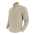 thumbnail image 1 of Mens Quarter Zip Pullover Casual Waffle Sweaters Long Sleeve Standing Collar Top with Pocket, 1 of 7
