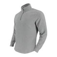 thumbnail image 1 of Mens Quarter Zip Pullover Casual Waffle Sweaters Long Sleeve Standing Collar Top with Pocket, 1 of 7