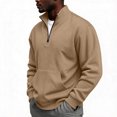 thumbnail image 1 of Mens Quarter Zip Pullover Long Sleeve Fall Sweatshirt with Kangaroo Pocket Sporty Hiking Outdoor Tops, 1 of 9