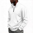 thumbnail image 1 of Mens Quarter Zip Pullover Long Sleeve Fall Sweatshirt with Kangaroo Pocket Sporty Hiking Outdoor Tops, 1 of 9