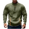 thumbnail image 1 of Mens Quarter Zip Pullover, Soft Fleece Long Sleeve Sweatshirt with Pocket Zipper Mock Neck Casual Sweatshirt for Fall Winter Clothes, 1 of 4