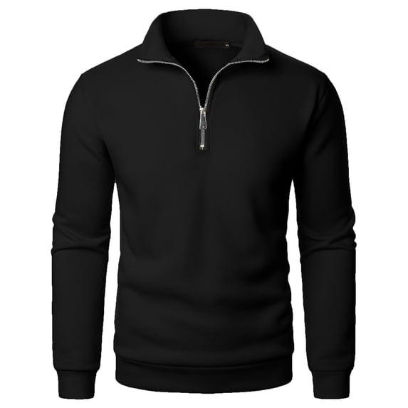 Mens Quarter Zip Pullover Sweater Lightweight Mock Neck Slim Fit Pullover Knit Casual Sweatshirt Winter Warm Tops