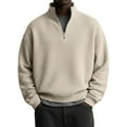 thumbnail image 1 of Mens Quarter Zip Pullover Waffle Knit Textured 1/4 Zip Up Sweatshirt Business Trendy Lightweight Big And Tall Shirts Complexion L, 1 of 3