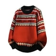thumbnail image 1 of Mens Quarter Zip Sweater Mock Neck Casual Long Sleeve Outfits Knitted Gradient Pullover Sweaters Red L, 1 of 3